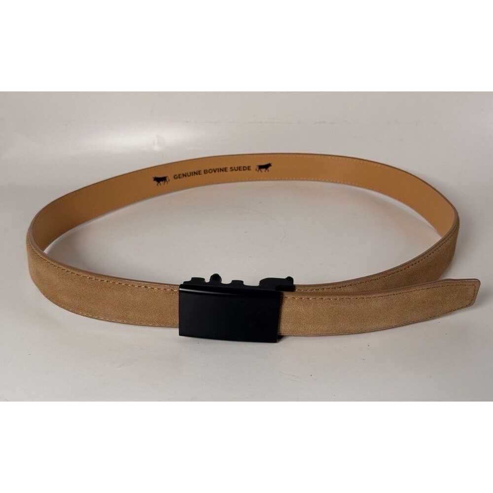 Mission Belt Khaki Full-Grain Suede Size 32-38 Black Slide Buckle